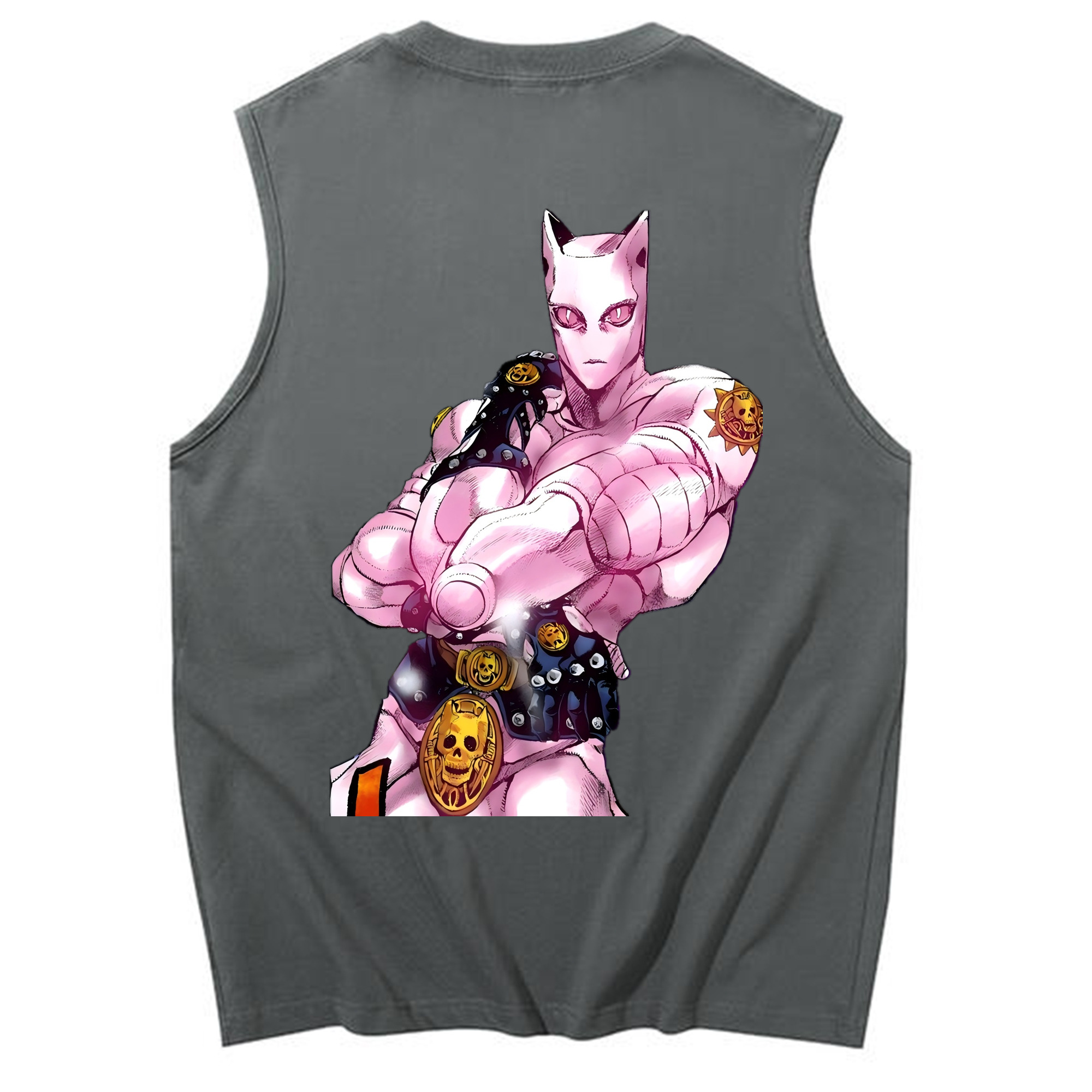 （画像用） ジョジョの奇妙な冒険 きら よしかげ JoJo's Bizarre Adventure Kira Yoshikage コットン100％タンクトップ（背面プリント）